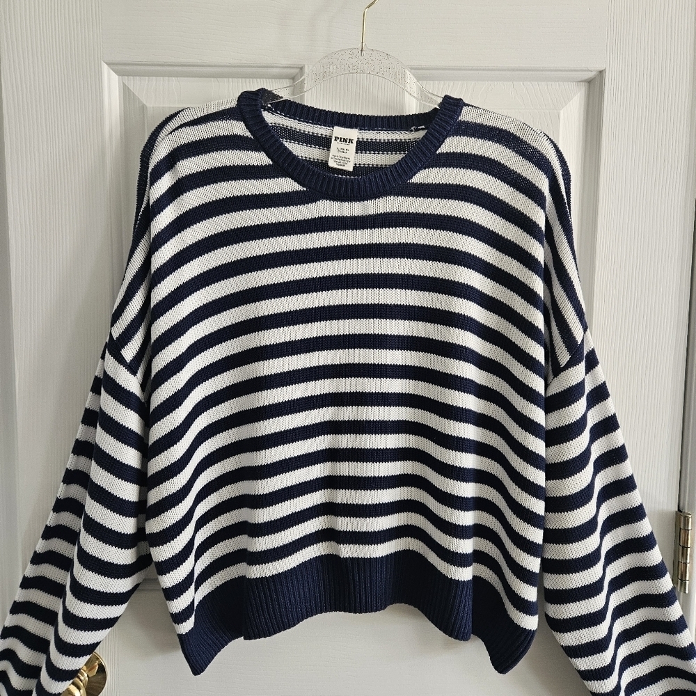NWOT PINK By Victoria's Secret Cambridge Knit Sweater - Picture 3 of 6